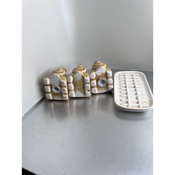 SALT PEPPER SHAKERS TOOTHPICK HOLDER MCM OHIO CENTRAL RAILROAD Complete - Picture 6 of 6